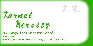 kornel mersitz business card